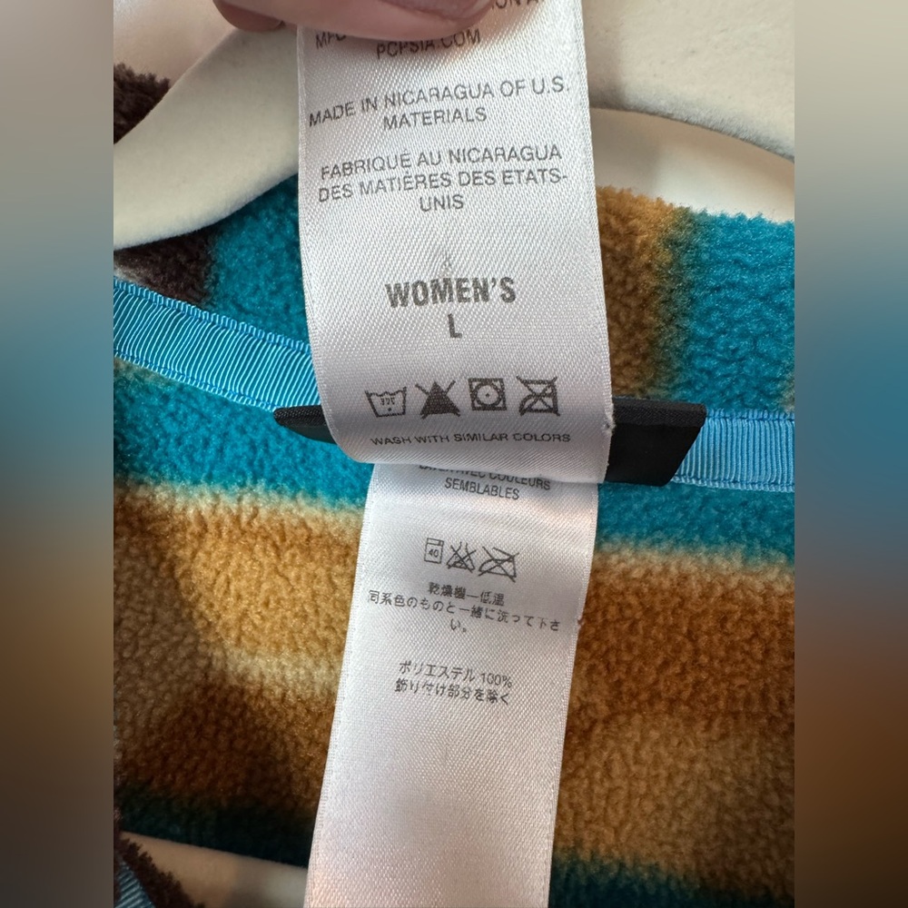 Patagonia Women’s Synchilla Geometric Aztec Fleece Snap Pullover size large - Picture 5 of 9